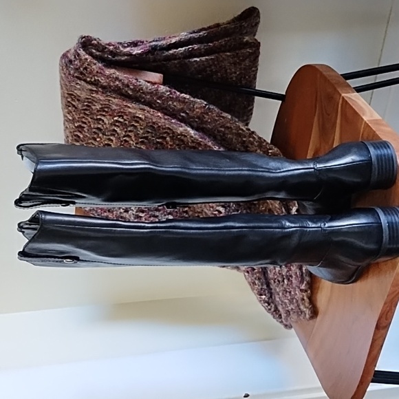 Inc International Concepts tall black leather boots size 8 1/2 NWOT - Picture 3 of 16